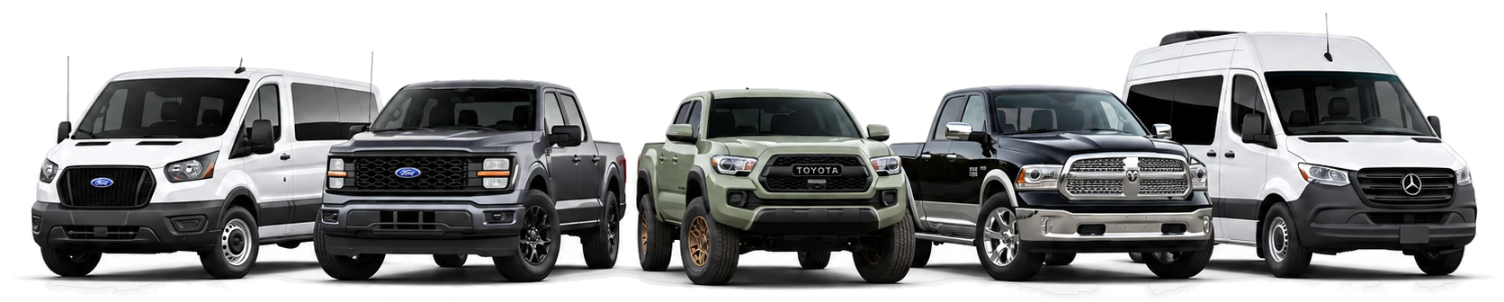 Ford Transit, Ford F-150, Toyota Tacoma, RAM 1500 and Mercedes Sprinter: vans and pickups serviced by Daniel Transmission