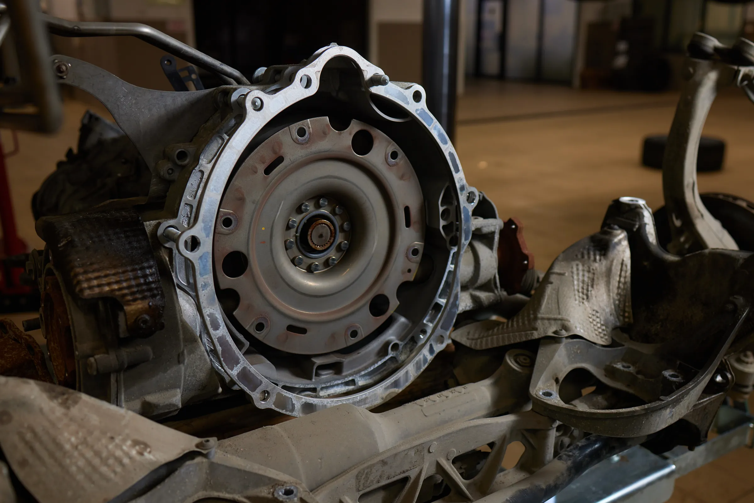 Automatic transmission bell housing during a transmission rebuild in Woodbridge